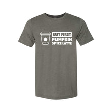 But First, Pumpkin Spice Latte T-Shirt-XS-Military Green-soft-and-spun-apparel