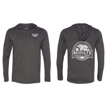 Schultz Family Farm Lightweight Hooded Long Sleeve T-Shirt-S-Heather Dark Grey-soft-and-spun-apparel