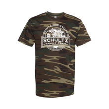 Schultz Family Farm Short Sleeve T-Shirt-S-Green Woodland Camo-soft-and-spun-apparel