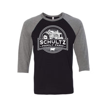 Schultz Family Farm Raglan-S-Black Body / Deep Heather Sleeves-soft-and-spun-apparel