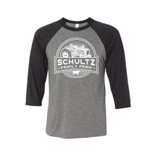 Schultz Family Farm Raglan-S-Grey Body / Charcoal Black Sleeves-soft-and-spun-apparel