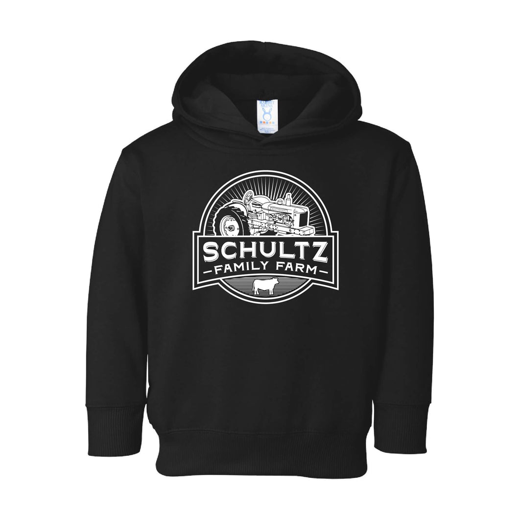Schultz Family Farm Toddler Hooded Sweatshirt-2T-Black-soft-and-spun-apparel