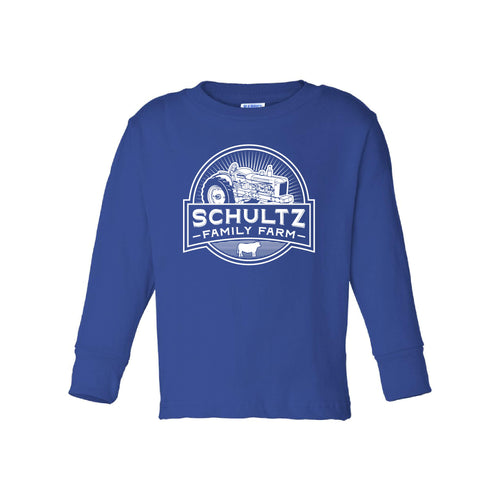 Schultz Family Farm Toddler Long Sleeve Tee-2T-Royal-soft-and-spun-apparel