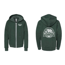 Schultz Family Farm Youth Full-Zip Hoodie-YTH-S-Heather Forest-soft-and-spun-apparel