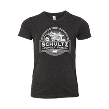 Schultz Family Farm Youth Short Sleeve T-Shirt-YTH-S-Charcoal Black-soft-and-spun-apparel