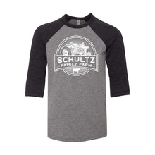 Schultz Family Farm Youth Raglan-YTH-S-Grey / Charcoal-Black-soft-and-spun-apparel