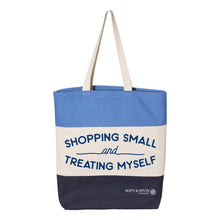 Shopping Small and Treating Myself Tote-Navy / Natural / Carolina Blue-soft-and-spun-apparel