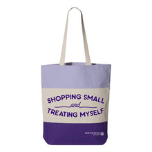 Shopping Small and Treating Myself Tote-Purple / Natural / Lavender-soft-and-spun-apparel