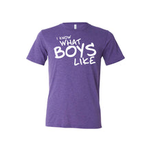 I know what boys like - purple - lgbt t-shirt