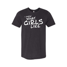 I know what girls like - lgbt t-shirt - black heather