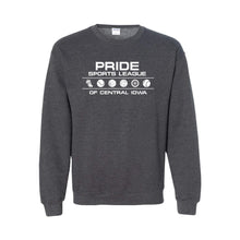 Pride Sports League White Imprint Crewneck Sweatshirt-S-Dark Heather-soft-and-spun-apparel