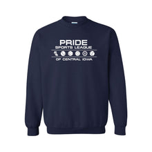 Pride Sports League White Imprint Crewneck Sweatshirt-S-Navy-soft-and-spun-apparel