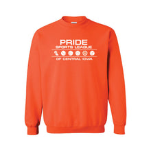 Pride Sports League White Imprint Crewneck Sweatshirt-S-Orange-soft-and-spun-apparel