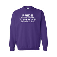Pride Sports League White Imprint Crewneck Sweatshirt-S-Purple-soft-and-spun-apparel