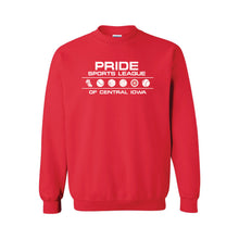 Pride Sports League White Imprint Crewneck Sweatshirt-S-Red-soft-and-spun-apparel