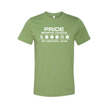 Pride Sports League White Imprint T-Shirt-XS-Heather Green-soft-and-spun-apparel