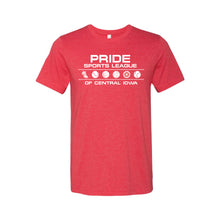 Pride Sports League White Imprint T-Shirt-XS-Heather Red-soft-and-spun-apparel