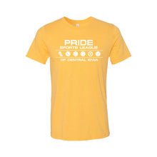 Pride Sports League White Imprint T-Shirt-XS-Heather Yellow Gold-soft-and-spun-apparel