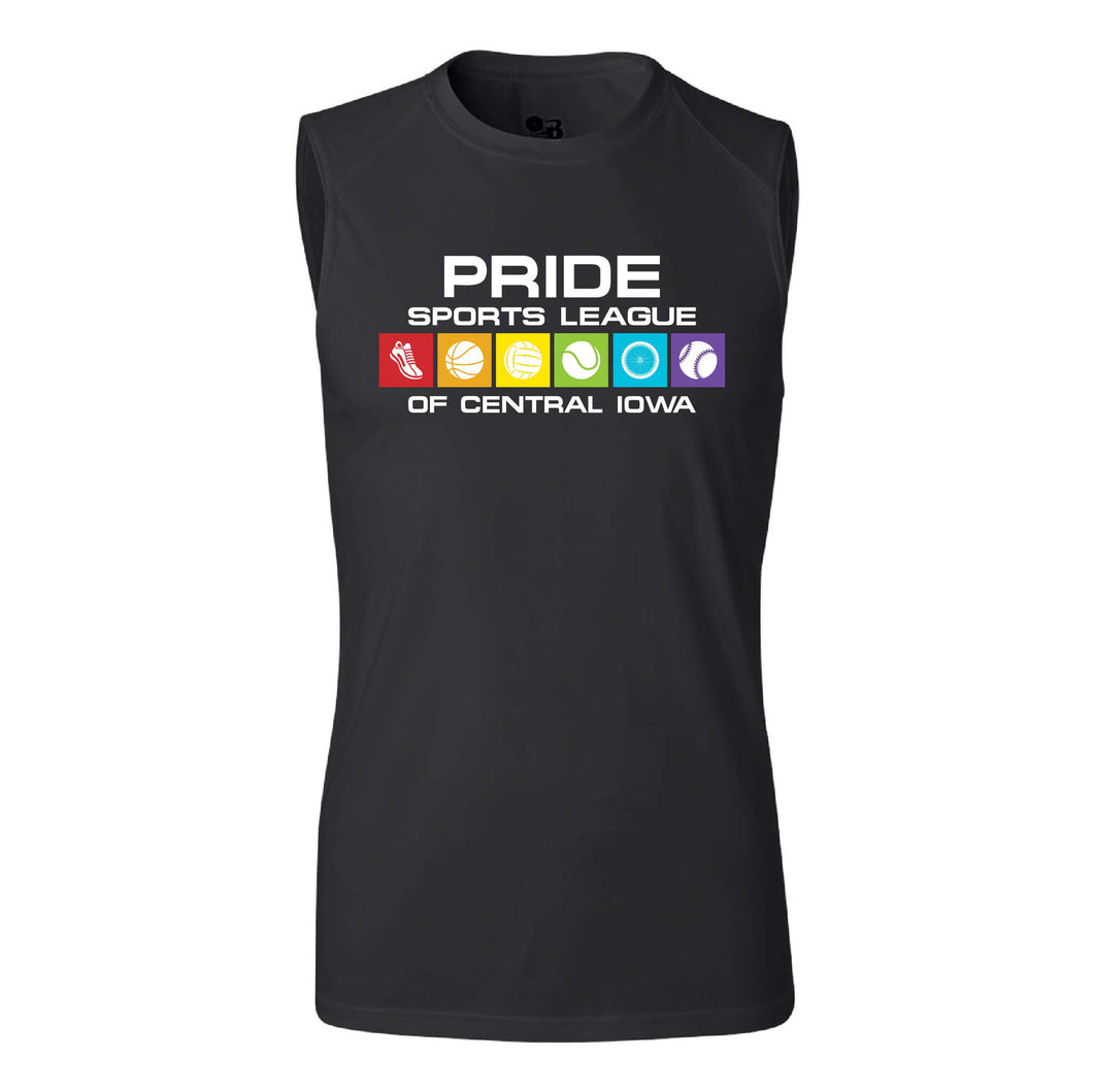 Pride Sports League Full Color Imprint Sleeveless Shirt-S-Black-soft-and-spun-apparel