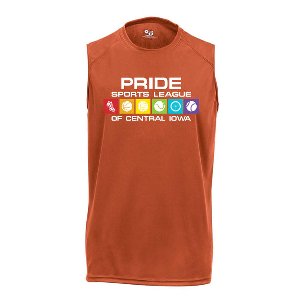 Pride Sports League Full Color Imprint Sleeveless Shirt-S-Burnt Orange-soft-and-spun-apparel
