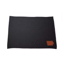 Orange Iowa Outline Blanket-62" x 78"-Black-soft-and-spun-apparel