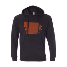 Orange Iowa Outline Pullover Hoodie-S-Black-soft-and-spun-apparel