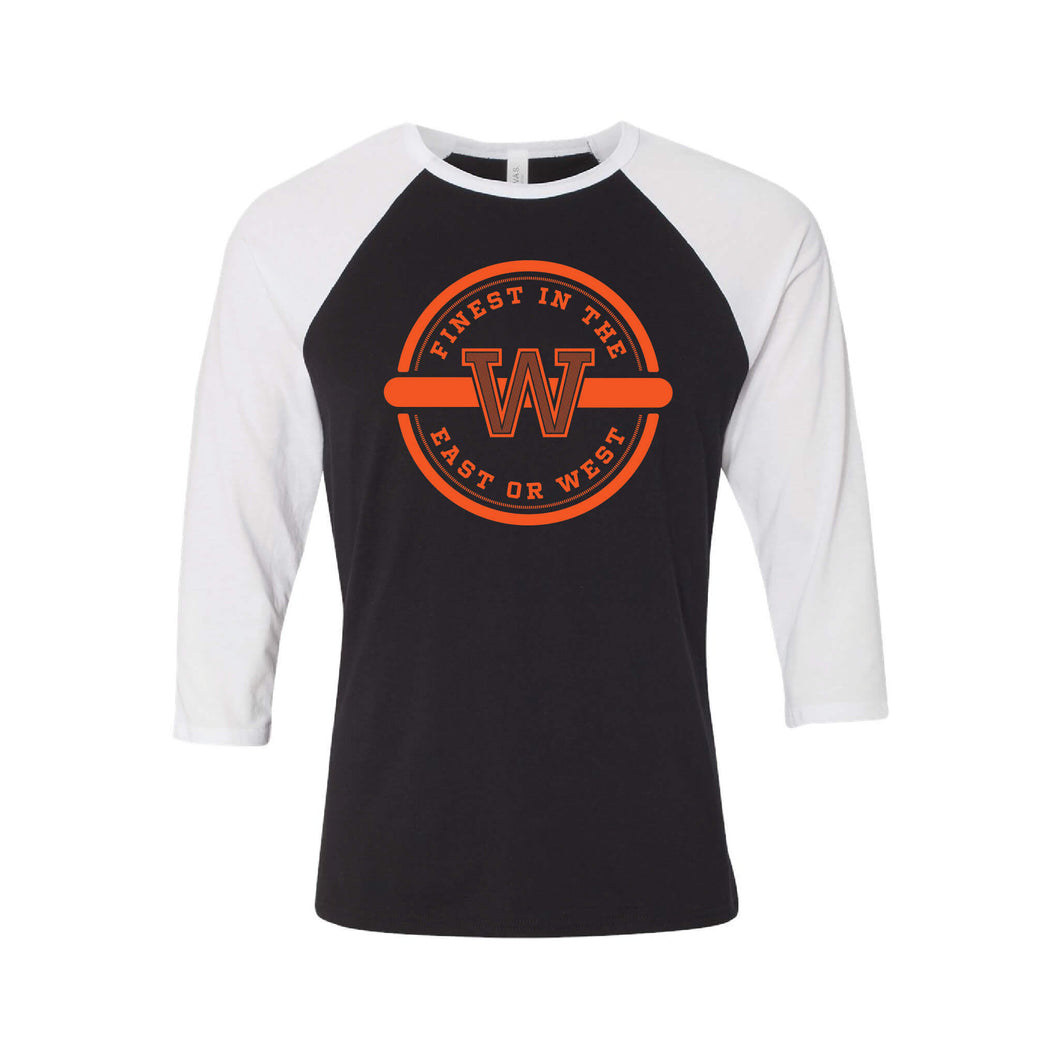 Finest In The East Or West Raglan-XS-Black White-soft-and-spun-apparel