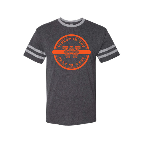 Finest In The East Or West Ringer T-Shirt-S-Black Heather / Oxford-soft-and-spun-apparel