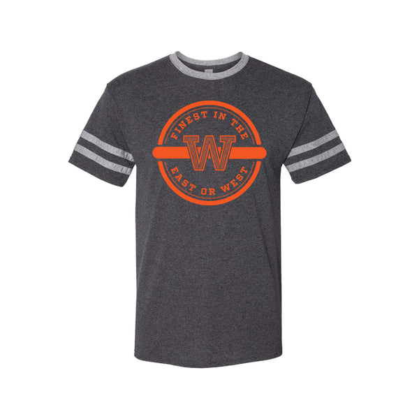 Finest In The East Or West Ringer T-Shirt-S-Black Heather / Oxford-soft-and-spun-apparel